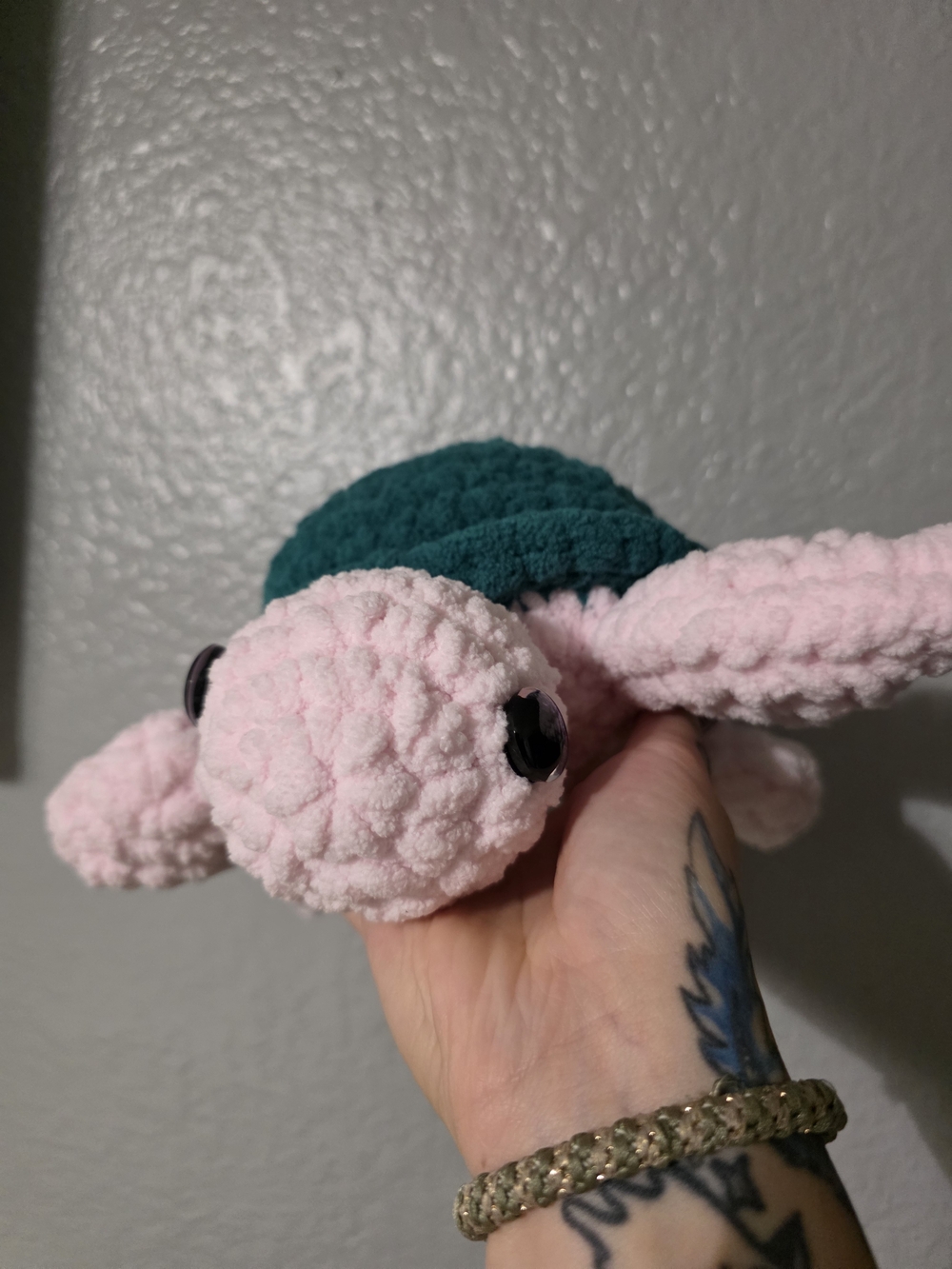 Cute Pink and Teal Plush Turtle Stuffed Animal